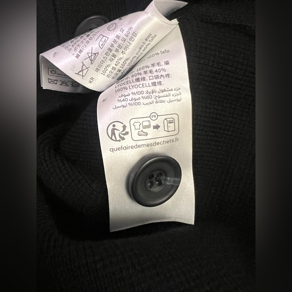 COS Colour-Block Panelled Wool Cardigan Dark Blue Black Size Small Mens New - Picture 12 of 16